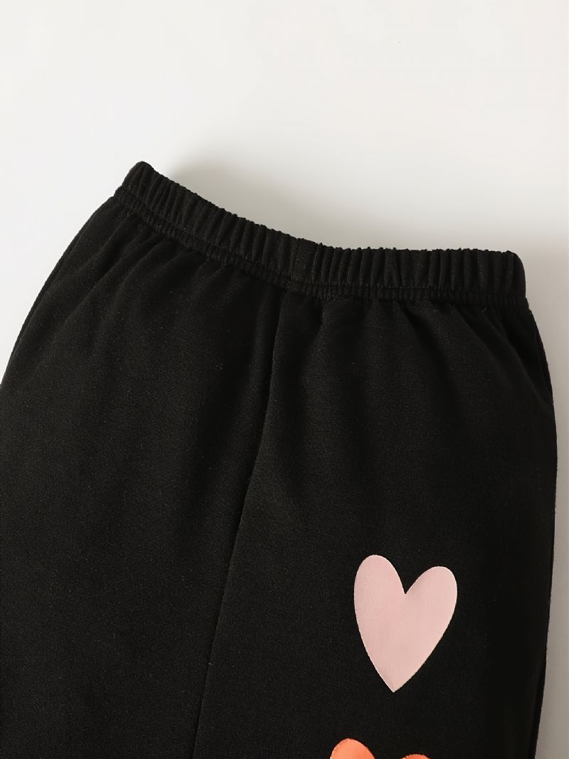 2 Db-os Lányok Heart Print Hosszú Ujjú Szett