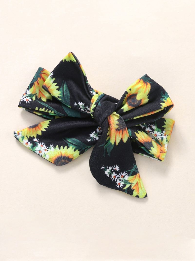 3db Lányok Flower Sunflower Print Top + Kiszélesedő Nadrág Szett