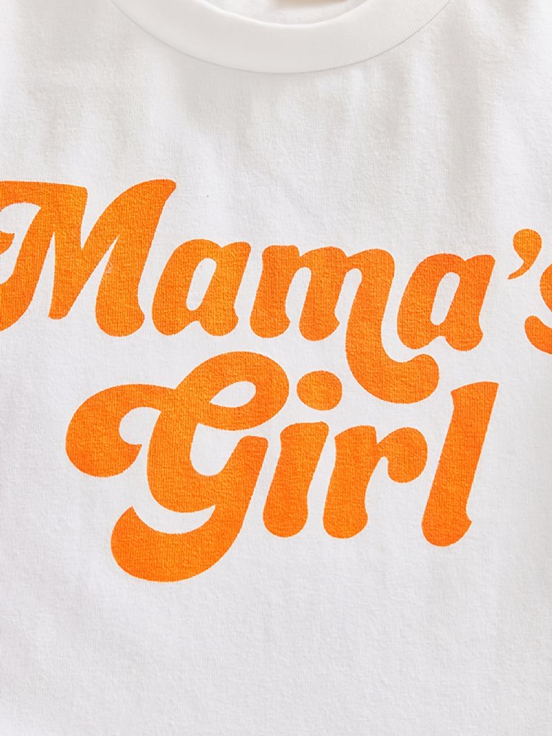 Bébi Lányok Print Outfit Rövid Ujjú Kiszélesedő Nadrág Szett