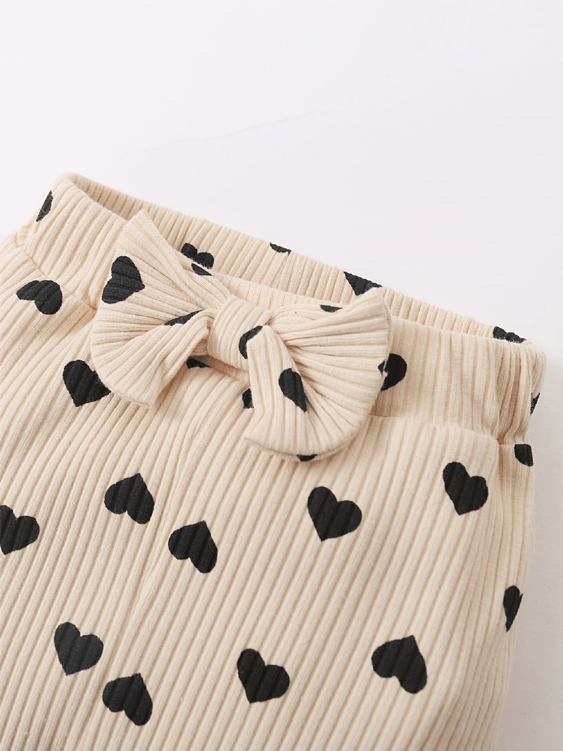 Kislány Kisgyermek Szívmintás Body + Nadrág Szett + Fejpántos Dress Onesie Babaruhák