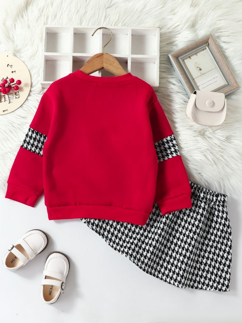 Lányok Fleece Bear Pulóver Szoknya Szett