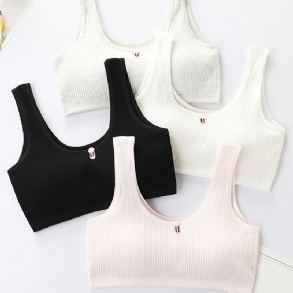 4db Lányok Training Melltartó Seamless Stretch Sport Bralettes Ujjatlan Crops Tank Felsők Fehérnemű