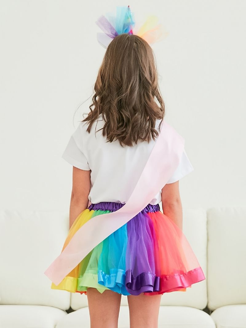 Lányok Princess Rainbow Tutu Szoknyák Balett Tüll Táncszoknya Parti Ruha Ruhák Gyerekruhák