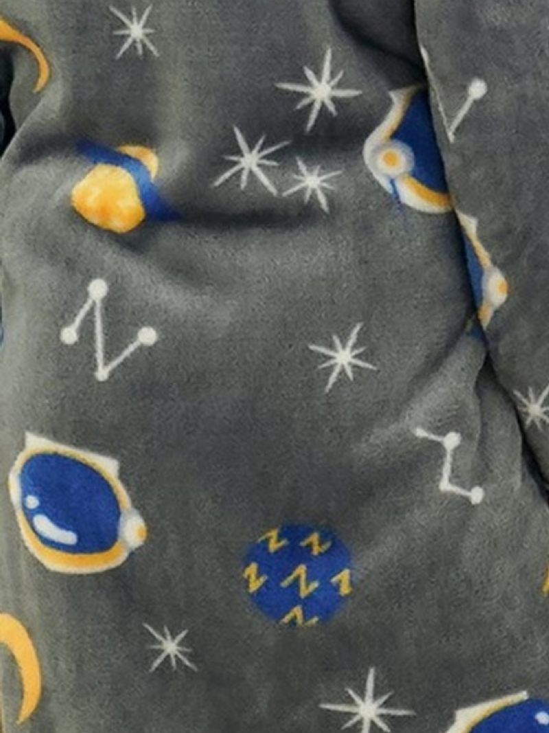 Fiúk Kapucnis Polár Fürdőköpeny Szürke Űrhajós Flanel Gyerekruházat Hálóruha