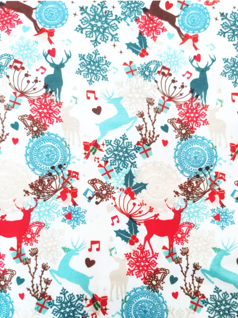 Fiúk Lányok Snowflake Elk Merry Christmas Crewneck Családi Pizsama