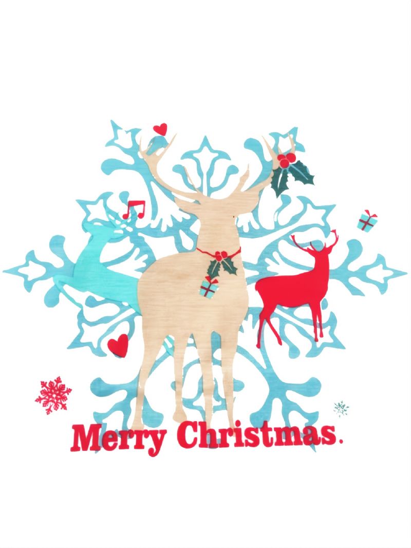 Fiúk Lányok Snowflake Elk Merry Christmas Crewneck Családi Pizsama