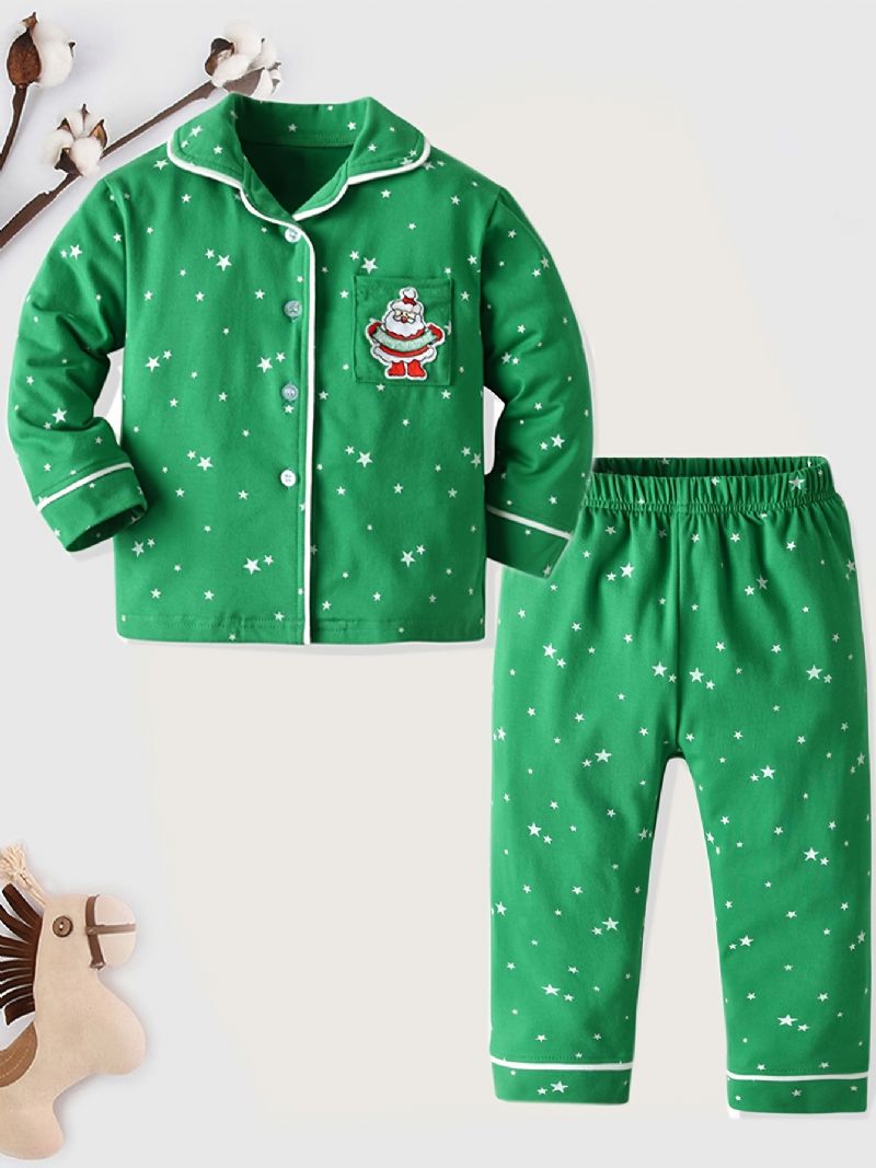 Fiúk Lounge Wear Homewear Hosszú Ujjú Felső És Hozzáillő Nadrág Szett Karácsonyi