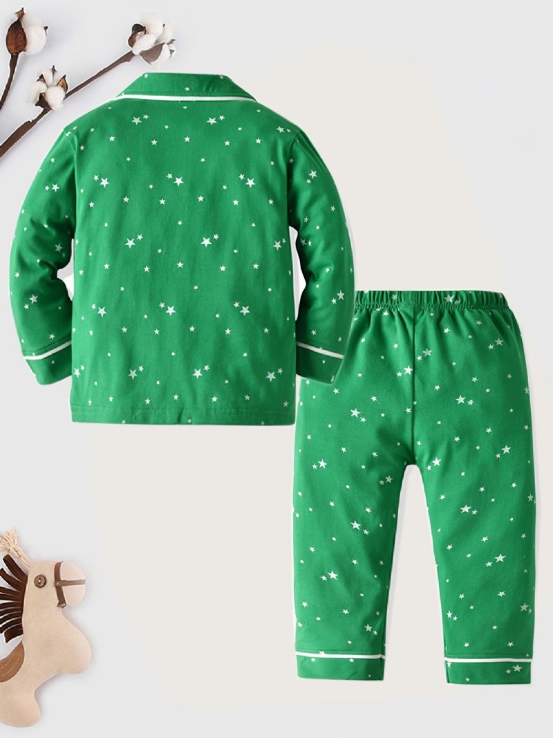 Fiúk Lounge Wear Homewear Hosszú Ujjú Felső És Hozzáillő Nadrág Szett Karácsonyi