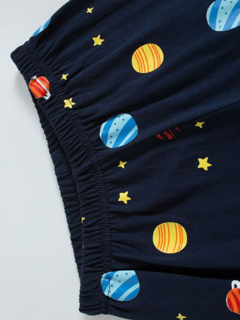 Popshion 2db Fiúk Rocket Astronaut Star Universe Planet Hosszú Ujjú Pizsama Öltöny