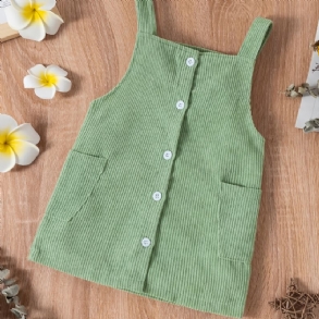 Bébi Lányok Overall Ruha Corduroy Solid Dress Babaruha