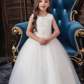 Gyerek Lányok Virágok Hálós Hercegnői Ruha Esküvői Estélyi Parti Tutu Előadás