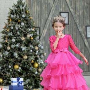 Kislányok Hercegnői Ruha Csipke Tüll Esküvői Virágos Lányoknak Karácsony Estére Születésnapi Buli Gyerekruhák