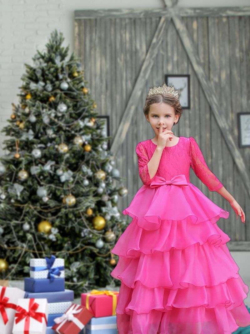 Kislányok Hercegnői Ruha Csipke Tüll Esküvői Virágos Lányoknak Karácsony Estére Születésnapi Buli Gyerekruhák