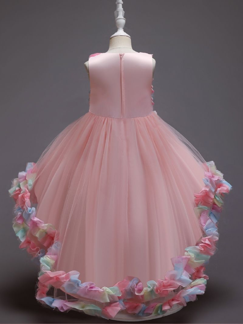 Lányok Mesh Flower Catwalk Princess Dress Gyerek Fellépőruhák