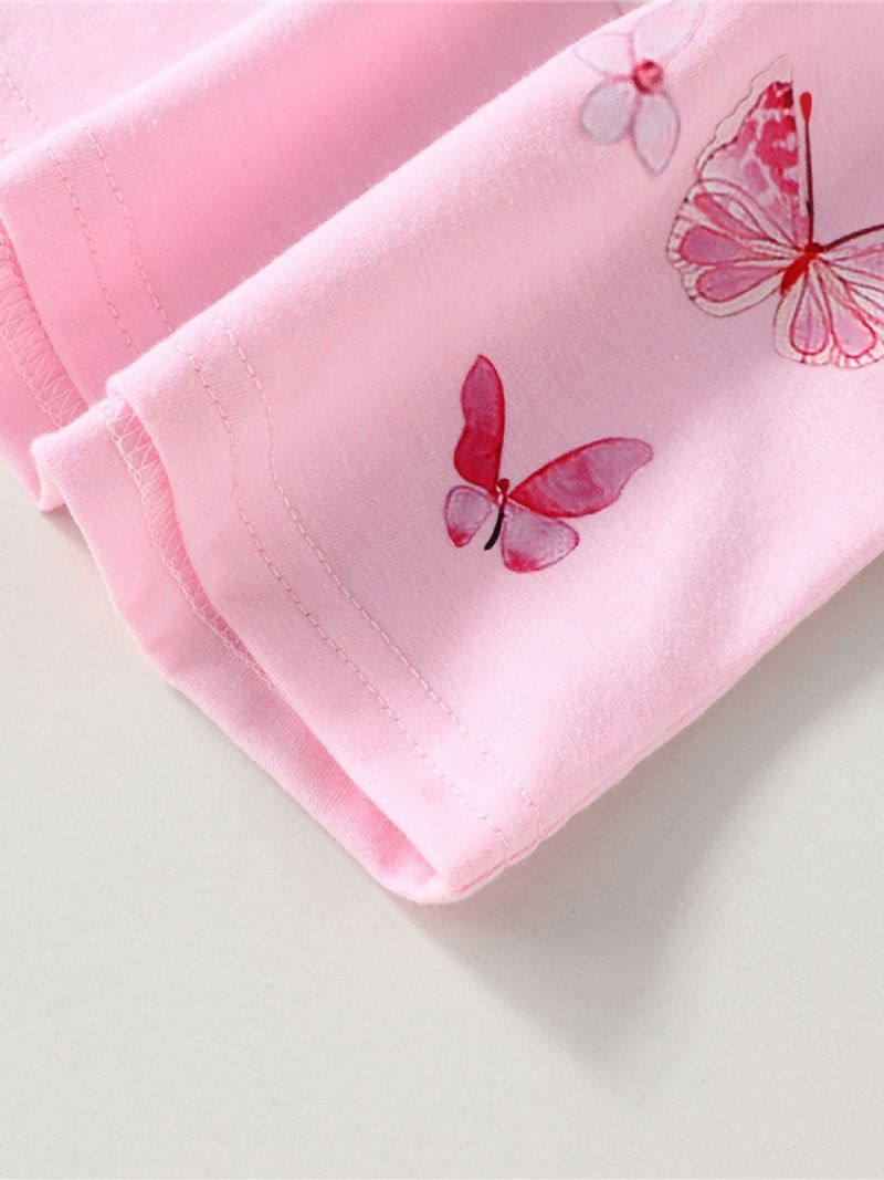 Rózsaszín Lány Csipke Pillangós Mintás Ruha