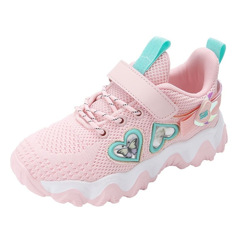 Kisgyermek Lányoknak Aranyos Rózsaszín Hálós Alkalmi Cipők