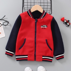 Fiúk Colorblock Zipper Dzseki Bomber Téli Gyerekruhákhoz