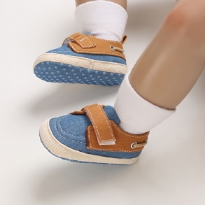 Bébi Fiúk Vászoncipők Alkalmi Kisgyermekcipők Puha Talpú Újszülött Sétálócipők Tépőzáras Rögzítéssel