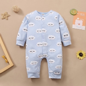 Bébi Lányok Jumpsuits Rajzfilm Cloud Print