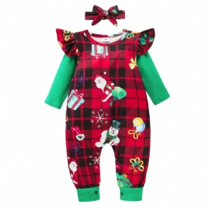 Karácsonyi Jumpsuit Romper 0-24 Hónapos Kislánynak