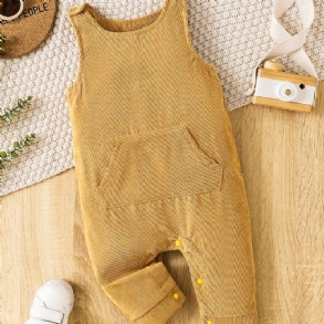 Lányok Corduroy Jumpsuit Romper Egyszínű Babaruhák