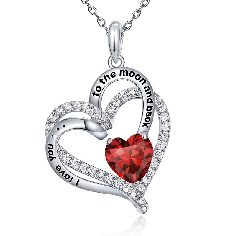 925 Sterling Ezüst Születési Köves Nyakláncok Női Lányoknak I Love You To The Moon Back Évforduló Születésnapjára Valentin Anyák Napi Ajándék Anyának Barátnőjének Feleségének