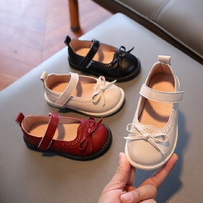 Bébi Lányok Cipők Mary Jane Flats Puha Talp Csúszásmentes Horoghurok Rögzítő Íj Decor Princess Tipegő