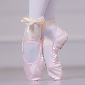 Lányok Balettcipő Rózsaszín Szatén Fűzős Tánccipő