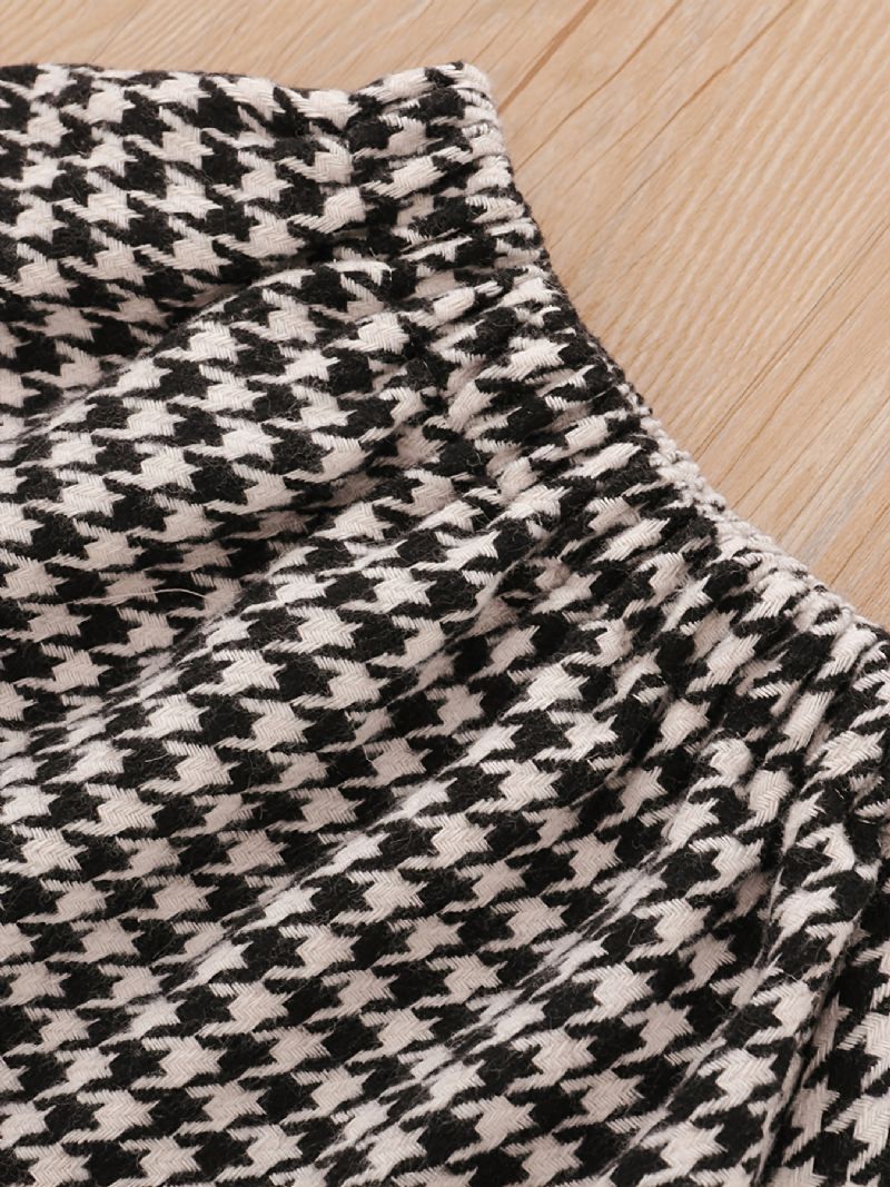 3db Bébi Cardigan Houndstooth Hosszú Ujjú Ruha