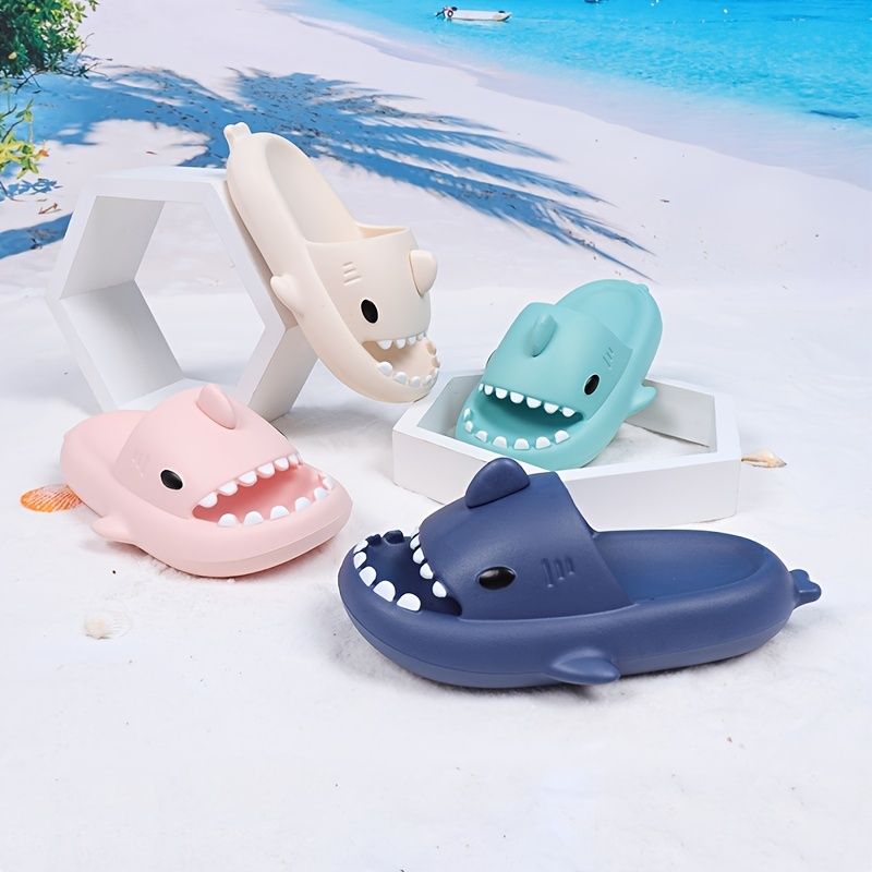 Gyerekek Kislányok Fiúk Uniszex Soft-boiled Shark Design Eva Beltéri Kültéri Csúszdák Papucsok