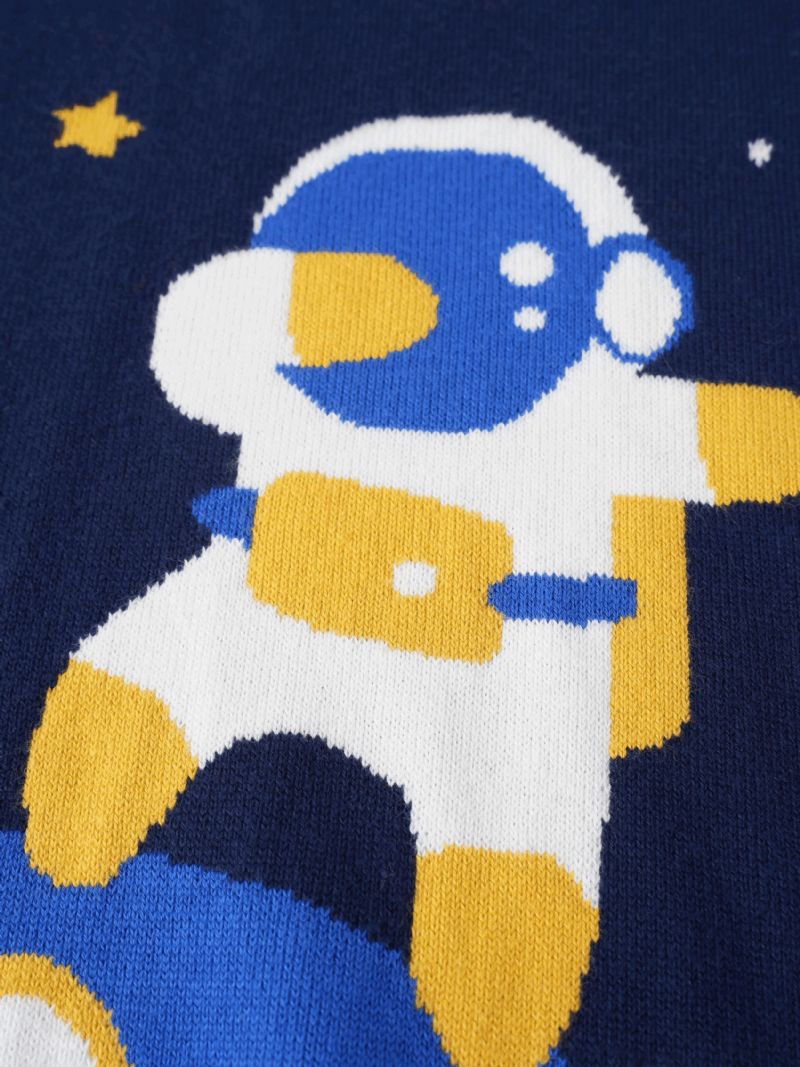 Fiúk Rajzfilm Kötött Pulóver Gyerekruhák Space Astronaut Pattern