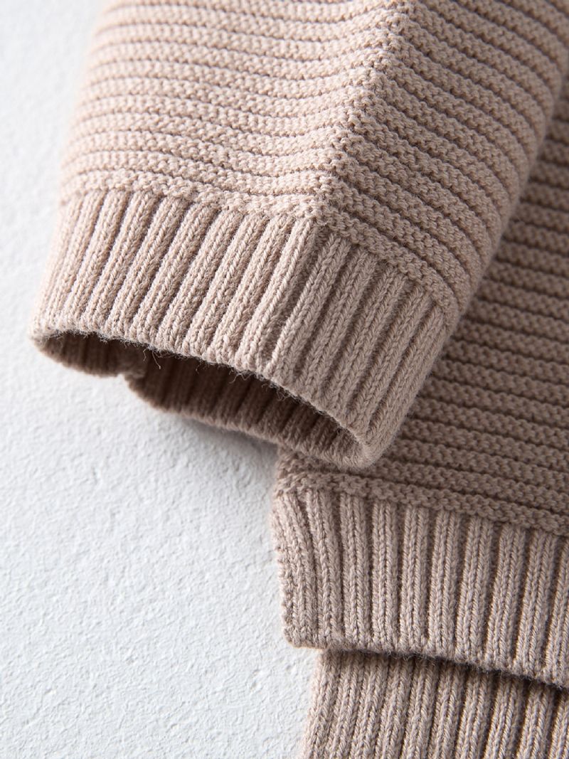 Fiúk Thermal Knit Pullover Pulóver Téli Baba Gyerekruhákhoz