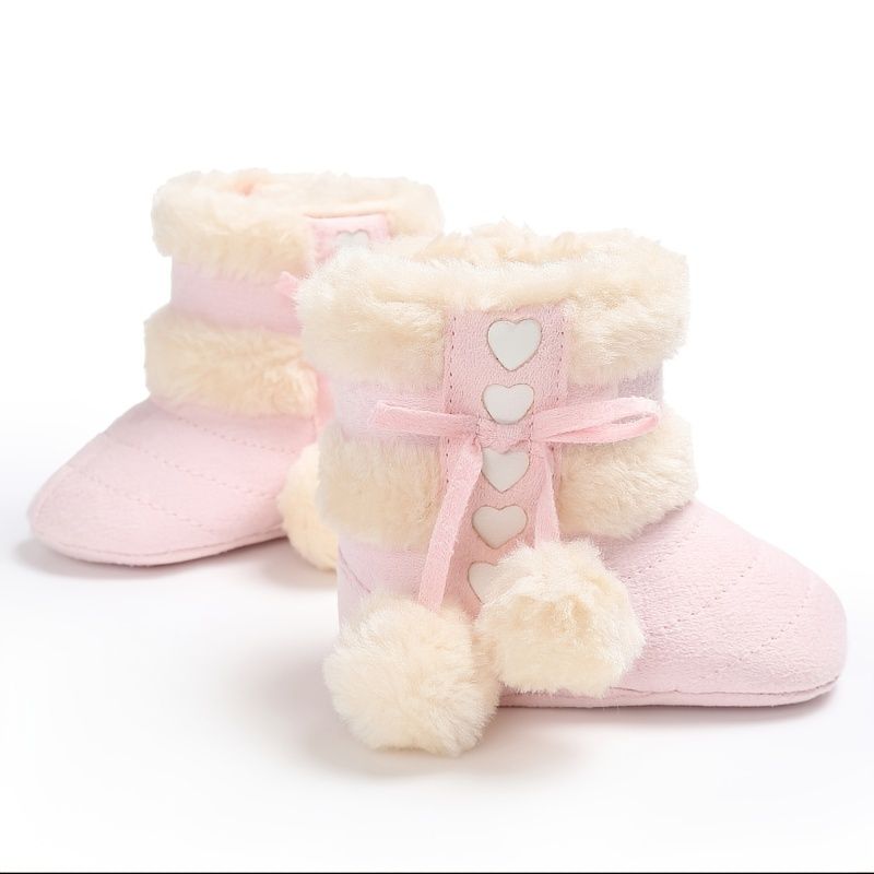 Csecsemő Kislány Cipők Puha Talpú Csúszásgátló Magas Felső Járócipő Télre
