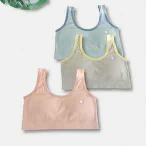 3db Lányok Puha Melltartó Rabbit Print Comfort Sportmellény Camisole Kivehető Párnás Gyerek Fehérneművel