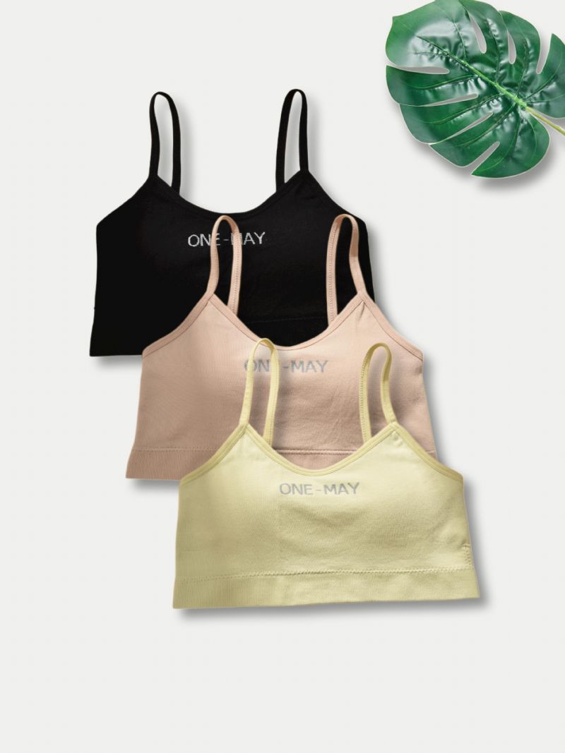 3db Lányok Puha Sportmelltartó Comfort Camisole Mellény Levehető Párnával