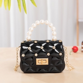 Bébi Lányok Mini Pénztárca Pearl Strasszos Kézitáska Princess Crossbody Táska Válltáska Lánctáska