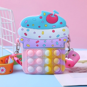 Lányok Szilikon Aranyos Futártáska Érme Pénztárca Gyerek Dekompressziós Pop Fidget Játékok Oktatási Játéktáska