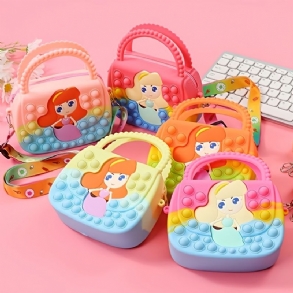 Lányok Szilikon Aranyos Kézitáskák Hírtartó Válltáska Gyermek Dekompressziós Pop Fidget Játékok