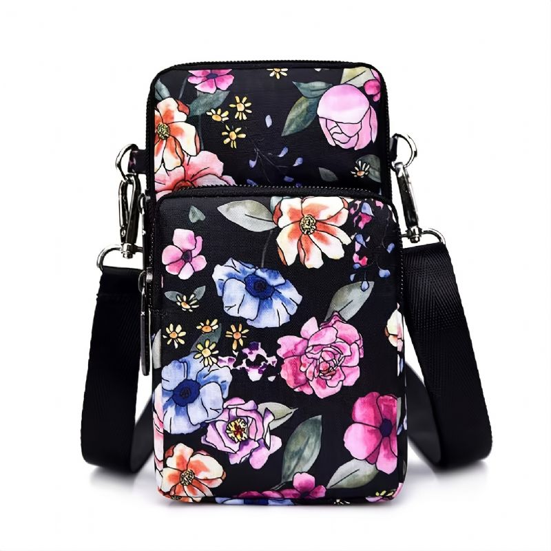 Lányok Virágmintás Neon Telefontáska Mini Crossbody Táska Alkalmi Sporttáska