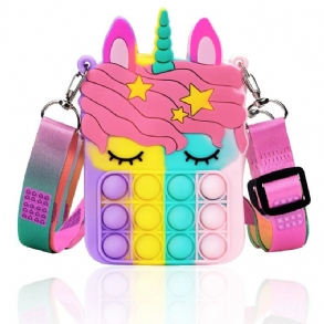 Lányos Női Unikornis Pop Pénztárca Pop Táska Unicorn Pop Játék Válltáskával Fidget Toys Pop Hátizsák
