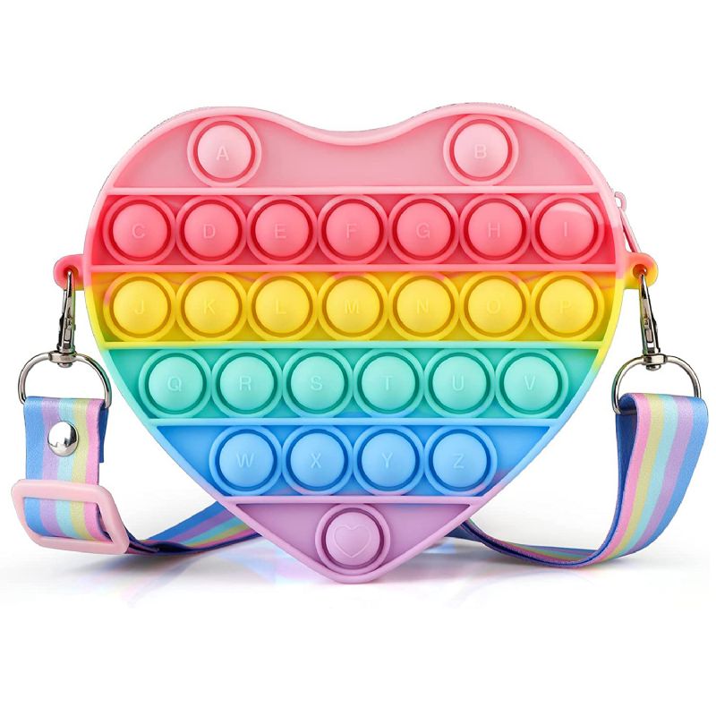 Pop Pénztárca Lányoknak Cross Body Bag Heart Pop Válltáskák Fidget Játékok