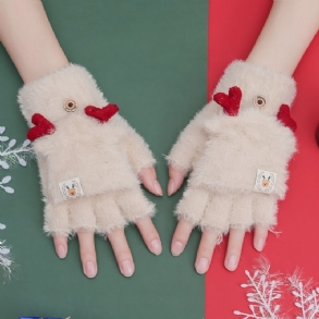 Lányok Aranyos Kötött Polár Hőkesztyű Szarvas Díszítéssel Téli Karácsonyi Partira