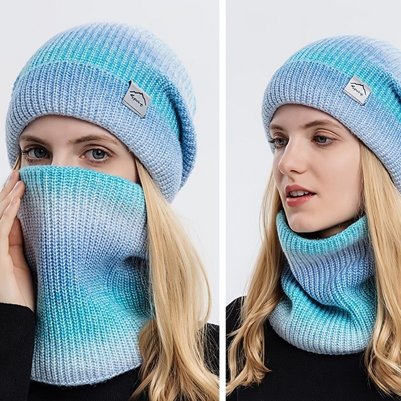 2db Winter Beanies Snood Szettek Téli Sapka Beanie Sapka-téli És Sál Szett Lányok Sapkák Az Ajtóban Aranyos Puha Meleg