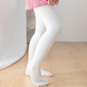 1 Db Bébi Lányok Tiszta Fehér Kendervirágos Leggings
