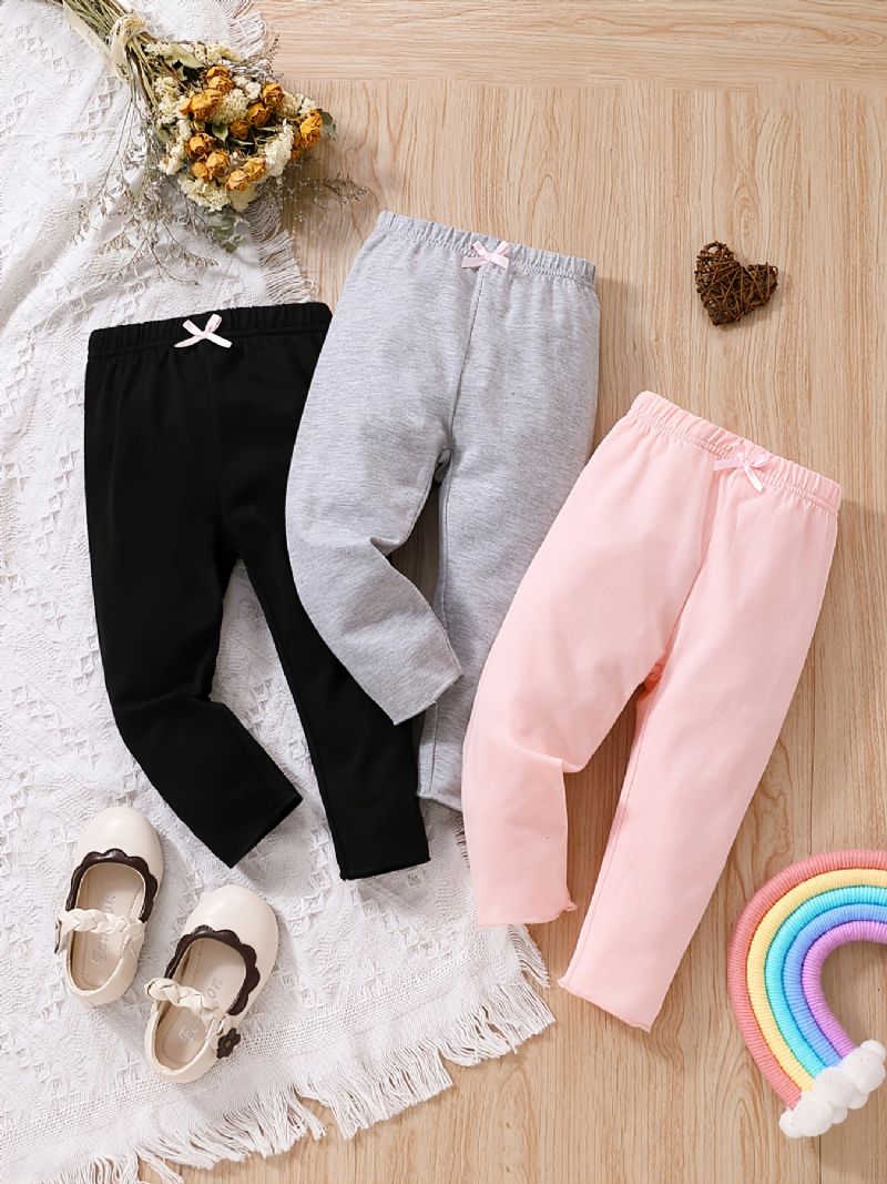 Csecsemő Baba Lányoknak Stretch Puha Leggings Egyszínű Nadrágok Gyerekruhák
