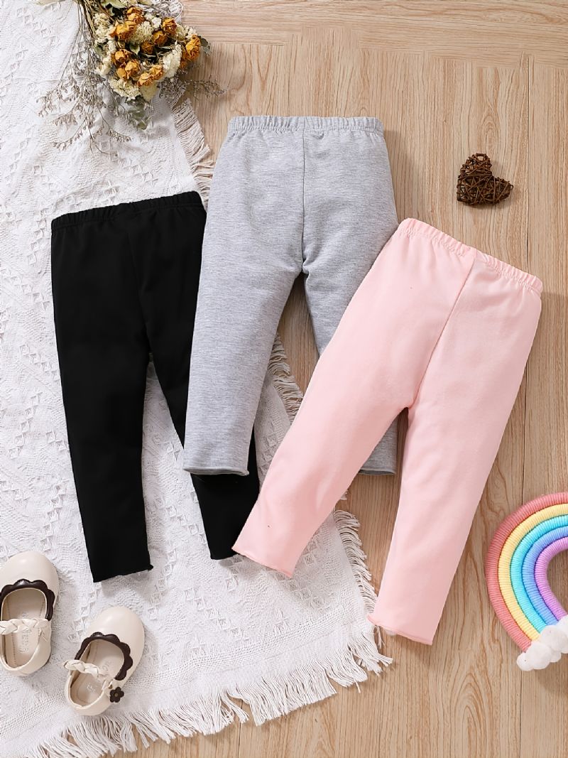 Csecsemő Baba Lányoknak Stretch Puha Leggings Egyszínű Nadrágok Gyerekruhák