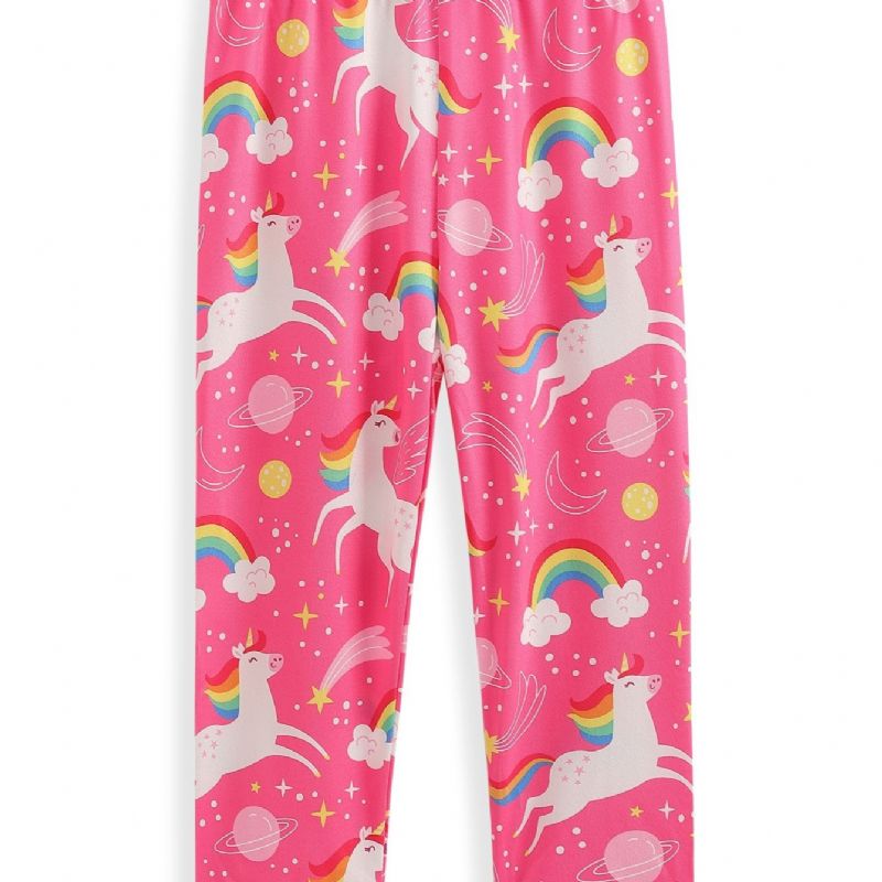 High Stretch Lányok Cartoon Unicorn Leggings