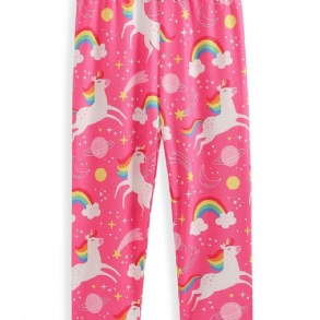 High Stretch Lányok Cartoon Unicorn Leggings