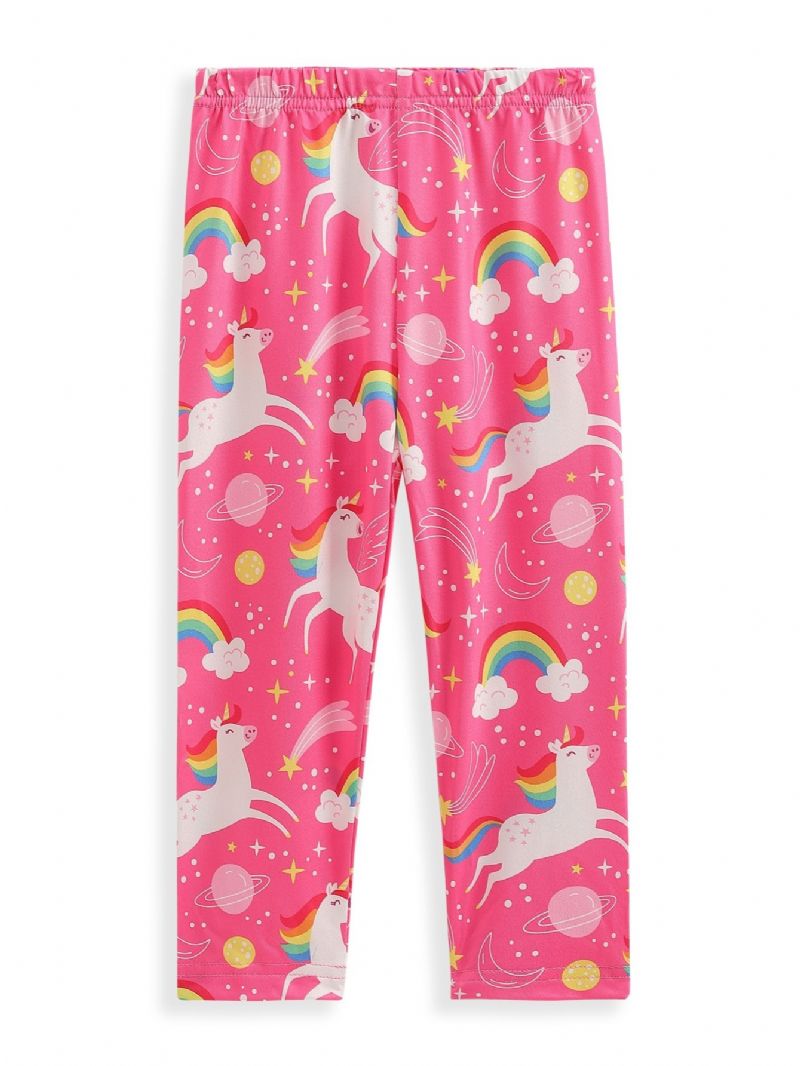 High Stretch Lányok Cartoon Unicorn Leggings