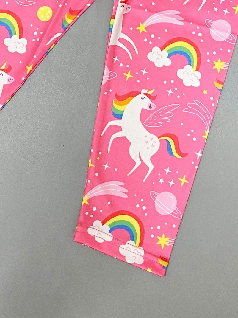 High Stretch Lányok Cartoon Unicorn Leggings